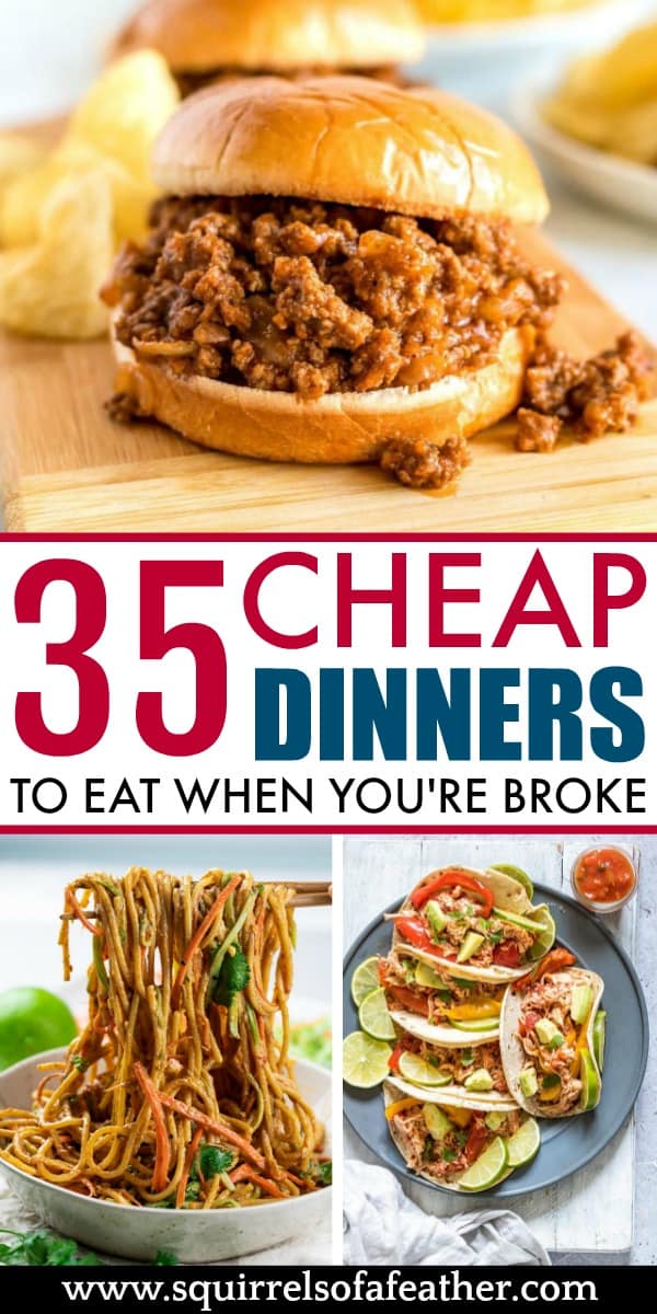 A infographic with ideas for cheap dinners